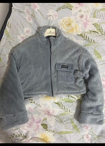 m Beden Mavi peluş ceket astarı sıfır ürün
