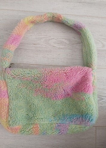 Renkli peluş çanta tasarım ürün 