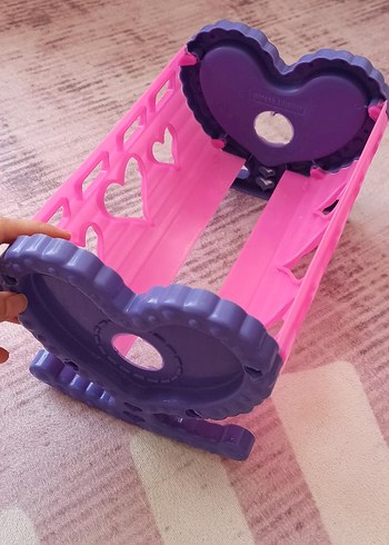 Beden Kalpli Desenli Pembe Oyuncak Bebek Beşiği
