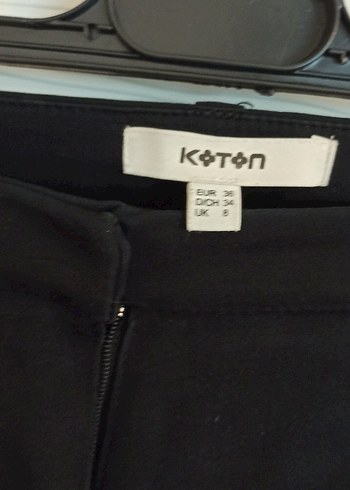 Koton Kadın Siyah Kumaş Kemerli Pantolon