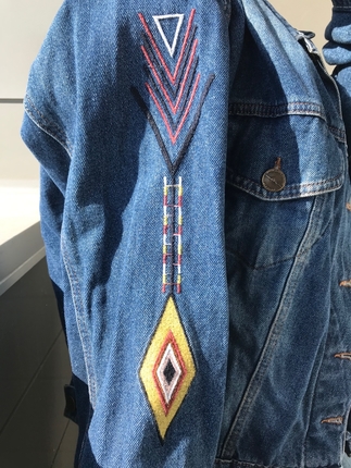 universal Beden çeşitli Renk Vintage kot ceket 