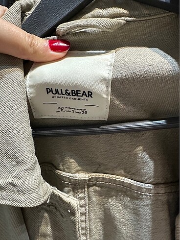 Pull and Bear Pull bear kot ceket haki renk