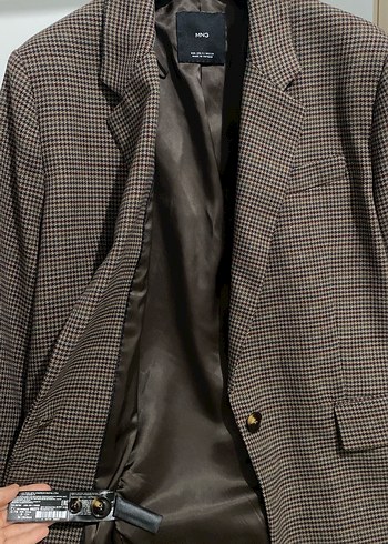 Kahverengi Düğmeli Kadın Blazer Ceket mango - Görsel 2