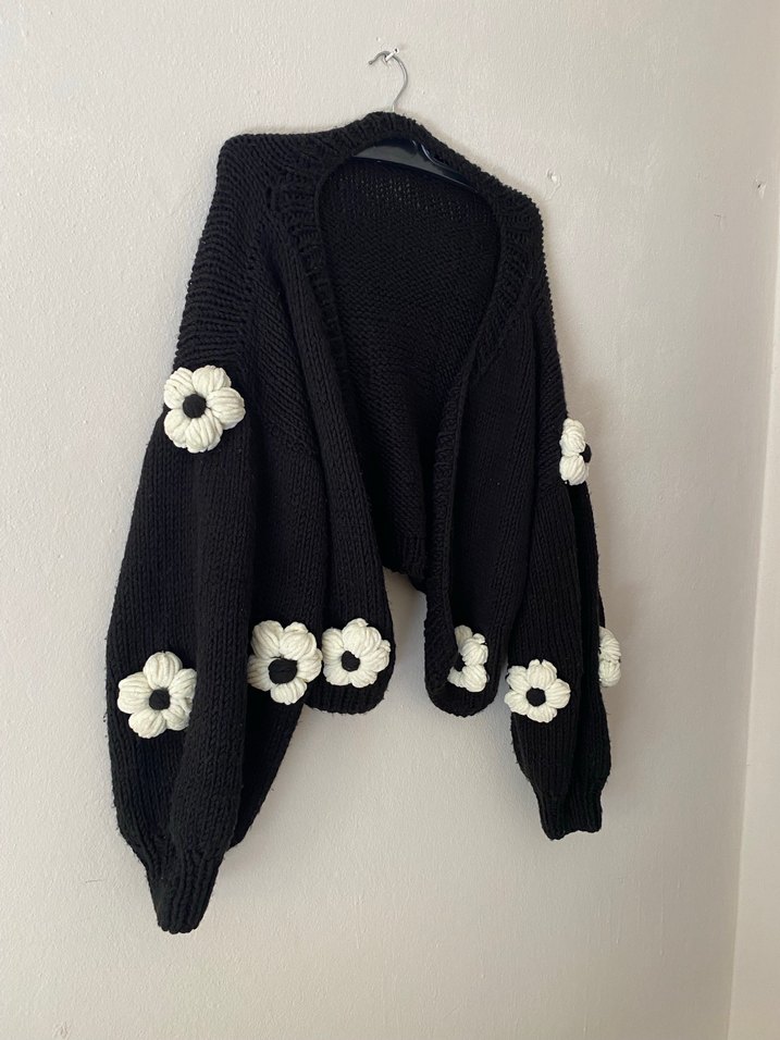 Papatyalı hırka - Görsel 2