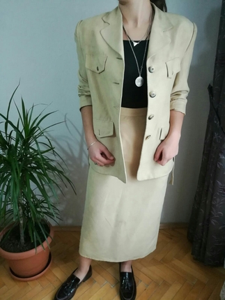 #vintage kadin etek ceket takim elbise