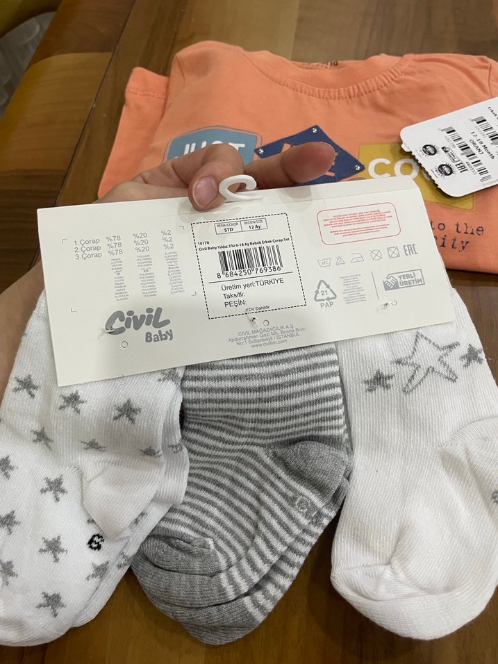 Gri Desenli Erkek Bebek Çorap Seti - Görsel 2