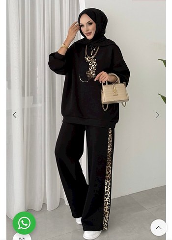 Leopar desenli ikili takım - Görsel 2