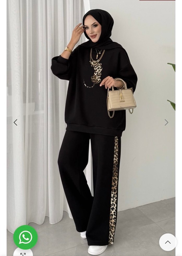 Leopar desenli ikili takım - Görsel 2