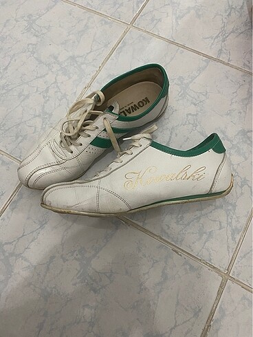 38 Beden Kowalski Beyaz+Yeşil çizgili ayakkabı