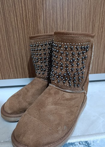 Kürklü Taba Süet Kadın Ugg bot - Görsel 3