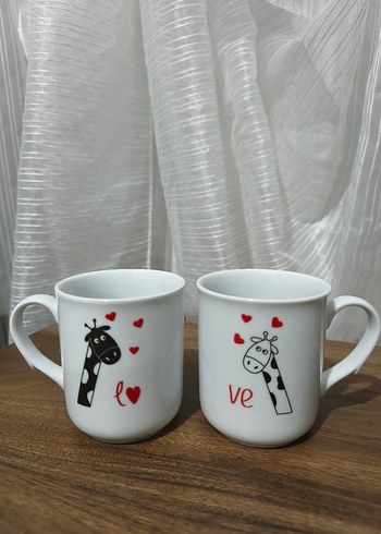 Sevimli Zürafa Desenli Beyaz Kupa Seti - Görsel 2