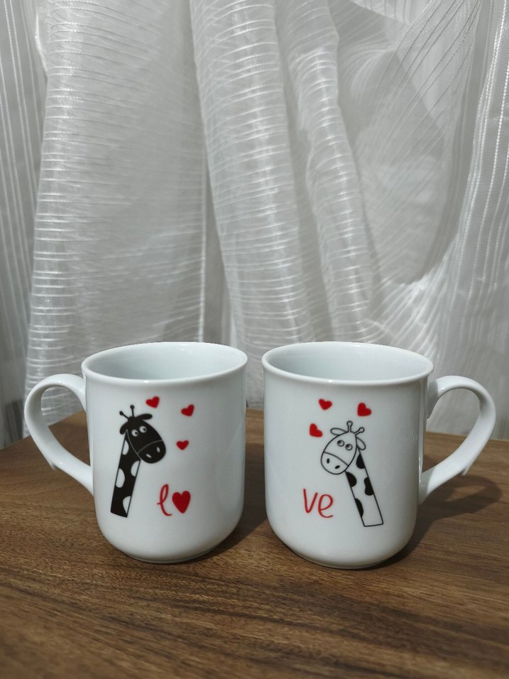 Sevimli Zürafa Desenli Beyaz Kupa Seti - Görsel 2