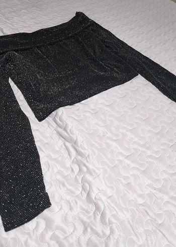 Madonna yaka simli bluz - Görsel 3