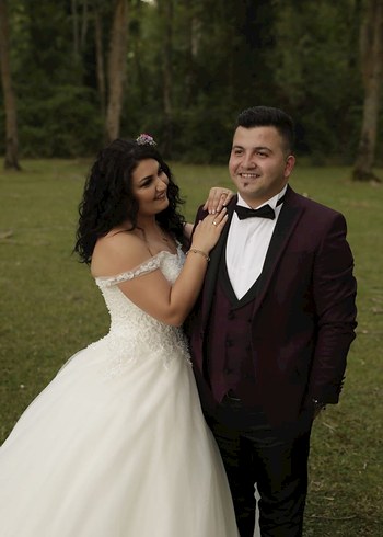 Bordo Düğmeli Erkek Takım Elbise - Görsel 2