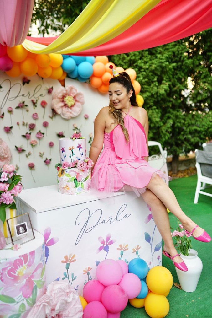 Pembe Straplez Mini Parti Elbisesi - Görsel 3