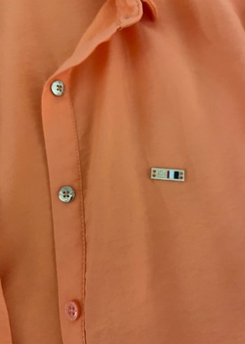 U.S Polo Assn. Dantel Detaylı Turuncu Kadın Gömlek