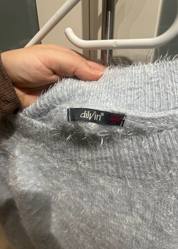 Bebek mavizi Kadın Uzun Kollu Triko Kazak - Görsel 3