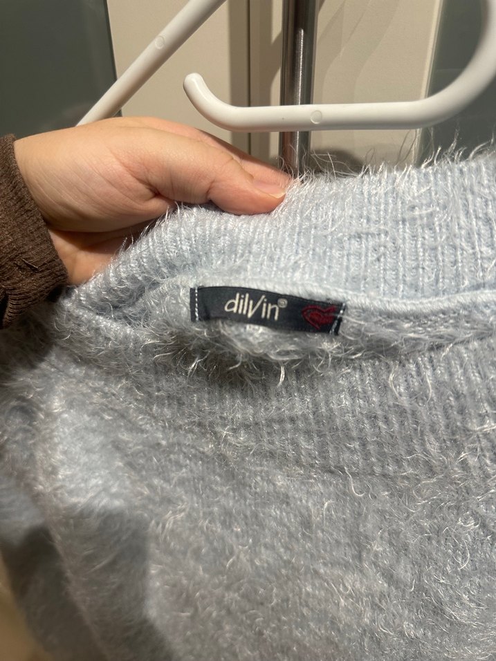 Bebek mavizi Kadın Uzun Kollu Triko Kazak - Görsel 3