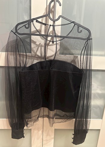 Siyah Drapeli Bluz - Görsel 4