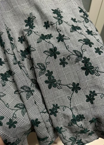 Gri Nakışlı Uzun Kollu Kadın Elbise - Görsel 2