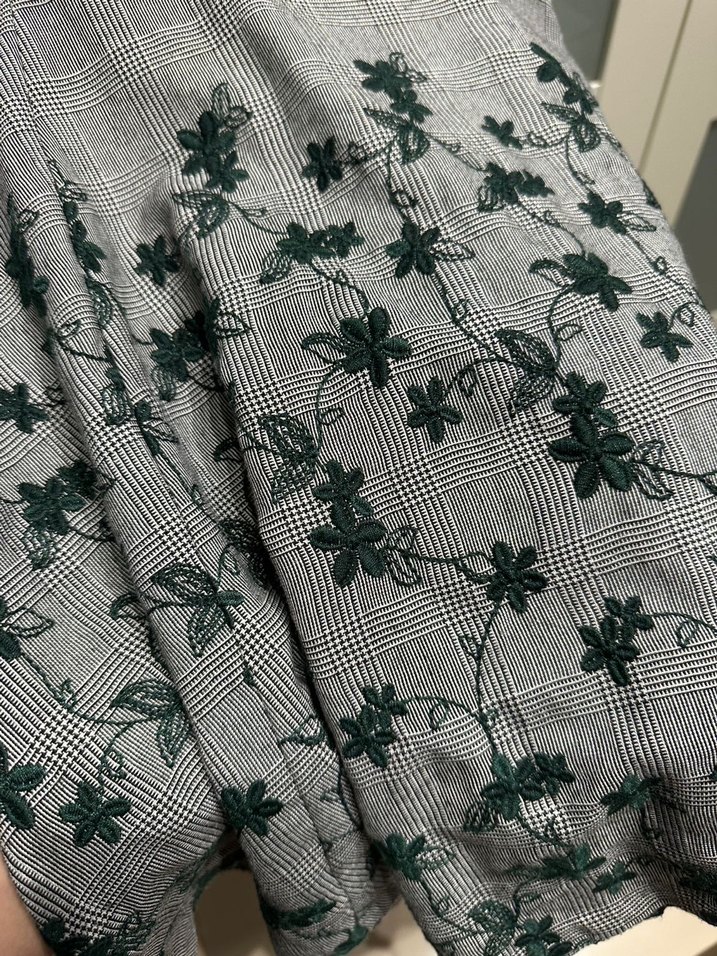 Gri Nakışlı Uzun Kollu Kadın Elbise - Görsel 2