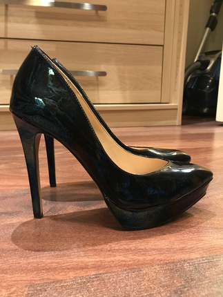 Parlament mavisi yüksek topuk çok şık stiletto