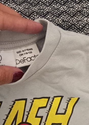 Gri Flash Baskılı Erkek Sweatshirt - Görsel 2