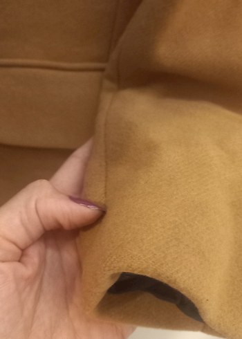 Zara Basic Bej Midi Kadın Kaban - Görsel 3