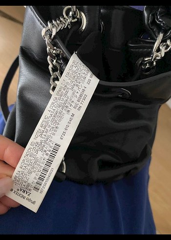 ZARA Zincir Detaylı Siyah Deri Kadın Çanta - Görsel 2