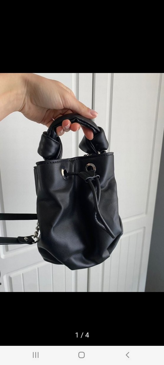 ZARA Zincir Detaylı Siyah Deri Kadın Çanta - Görsel 3