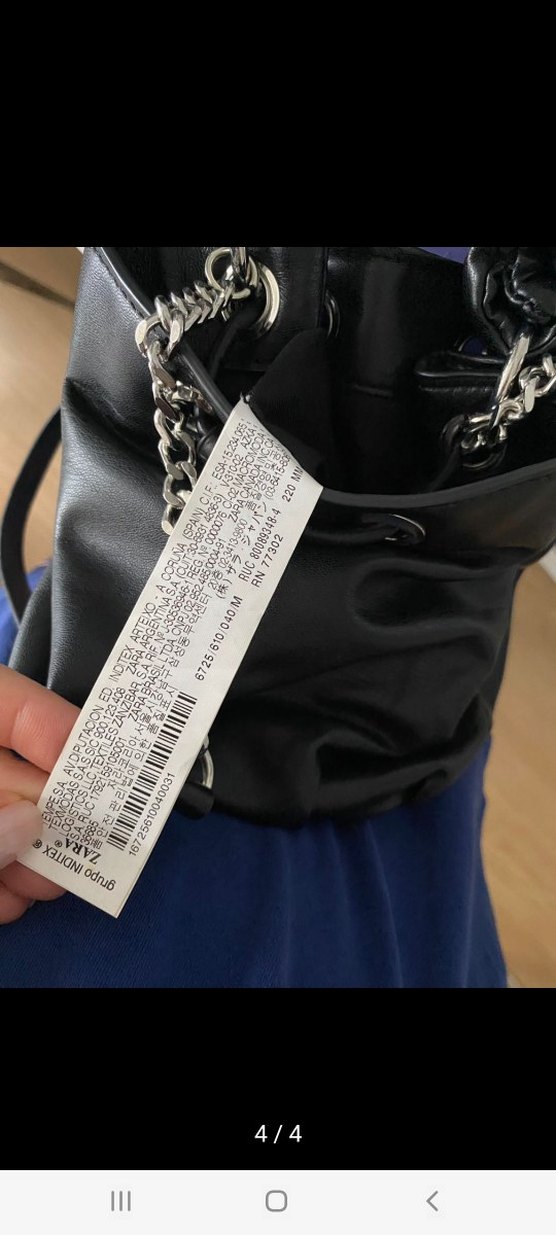 ZARA Zincir Detaylı Siyah Deri Kadın Çanta - Görsel 2