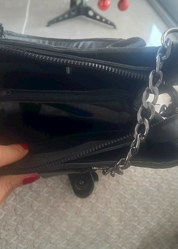 ZARA Tokalı Siyah Yılan Derisi Desenli Deri Kadın Çanta - Görsel 6