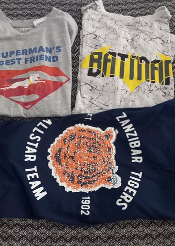 H&M Erkek Çocuk Süper Kahraman Baskılı Kısa Kollu Tişört