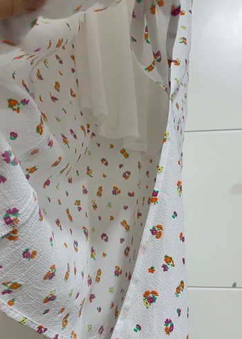 Beyaz Bohem V Yaka Midi Elbise - Görsel 6