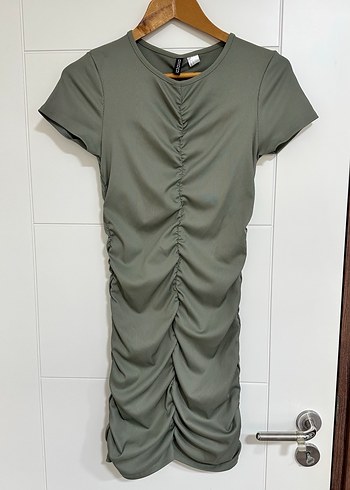 Bohem Gri Uzun Halter Elbise - Görsel 2