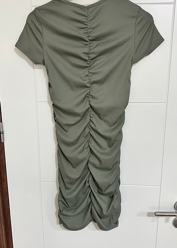 Bohem Gri Uzun Halter Elbise - Görsel 4