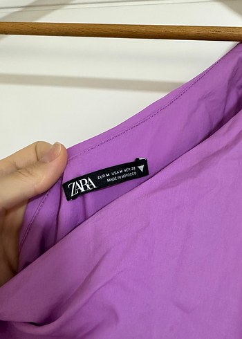 Mor Drapeli Mini Elbise - Görsel 5