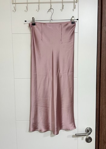 Pudra/Gülkurusu Saten Etek - Görsel 2