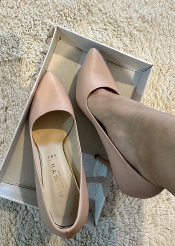 Pudra Stiletto Topuklu Kadın Ayakkabı - Görsel 5