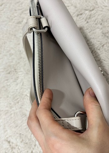 Minimalist Bej Deri Kadın Çanta - Görsel 3