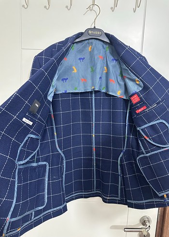 Damat Tween Lacivert Ekoseli Erkek Ceket - Görsel 2