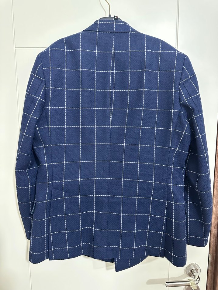 Damat Tween Lacivert Ekoseli Erkek Ceket - Görsel 5