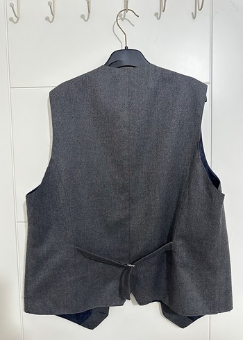 Erkek Gri Düğmeli Kolsuz Yelek - Görsel 3