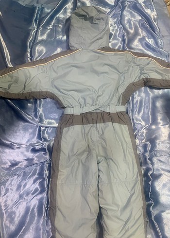 Gri Kapüşonlu Çocuk Kayak Tulumu - Görsel 3