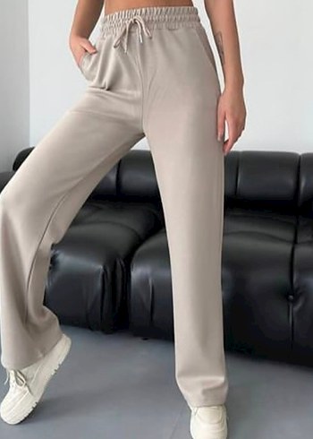 Bej Loose Fit Kadın Eşofman Altı - Görsel 2