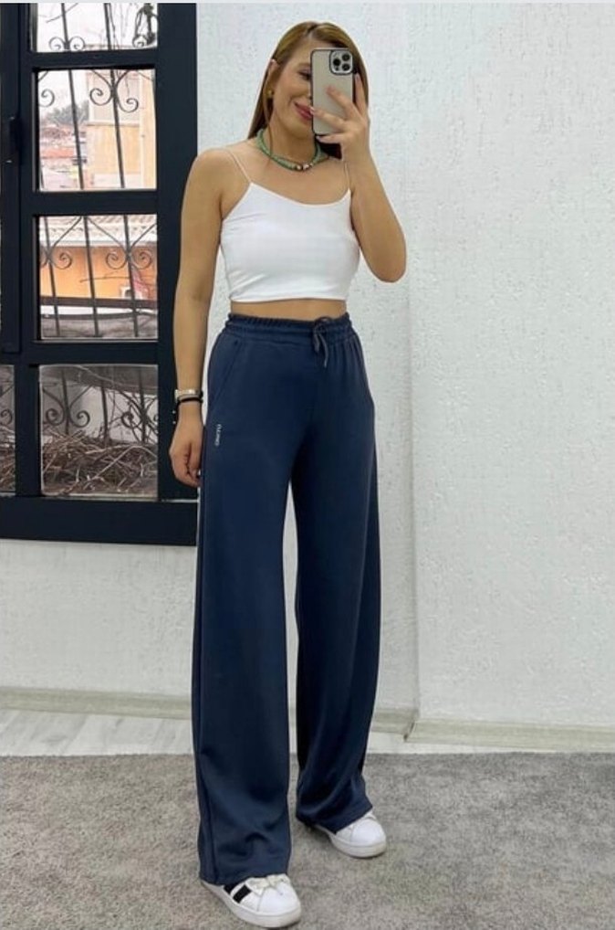 OYSHO Geniş Kesim Denim Eşofman Altı - Görsel 2