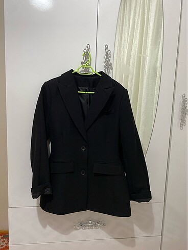 36 Beden siyah Renk Astarlı Blazer ceket