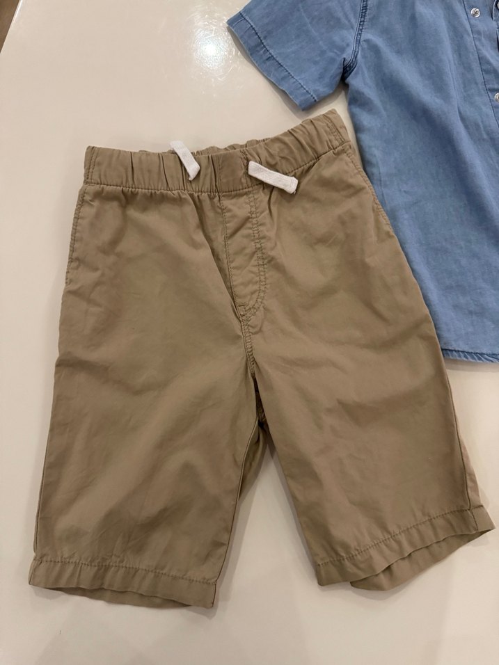 Erkek Çocuk  Gömlek ve Bej Şort Takımı - Görsel 2