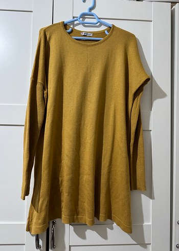 Sarı Uzun Kollu Triko Tunik - Görsel 2