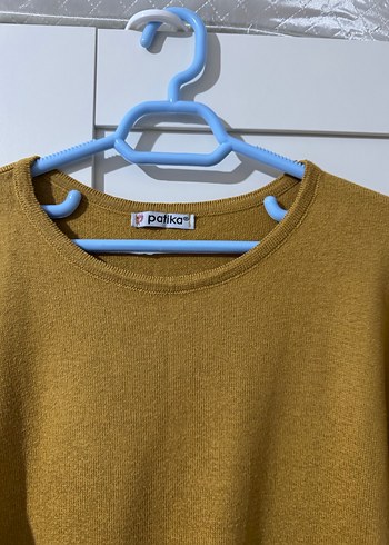 Sarı Uzun Kollu Triko Tunik - Görsel 3